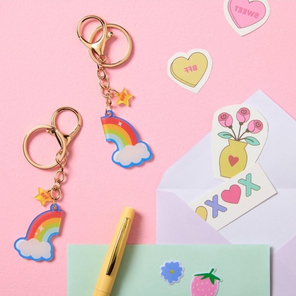 BFF Rainbow Keychains Bag Charm NWT